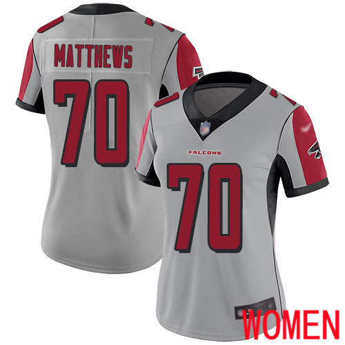 Atlanta Falcons Limited Silver Women Jake Matthews Jersey NFL Football #70 Inverted Legend